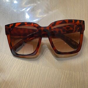Tortoise Shell Square Sunglasses oversized